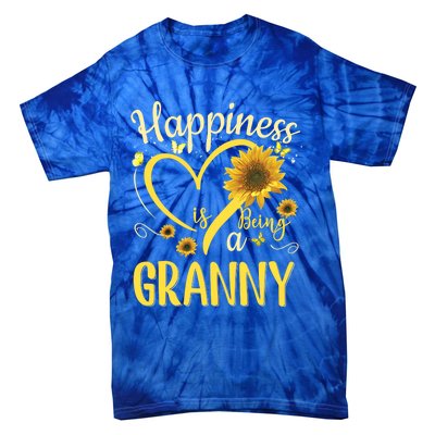 Happiness Is Being A Granny Sunflower Mother's Day Gift Cool Gift Tie-Dye T-Shirt