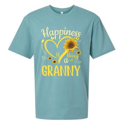 Happiness Is Being A Granny Sunflower Mother's Day Gift Cool Gift Sueded Cloud Jersey T-Shirt