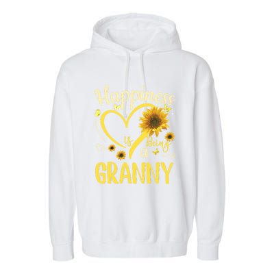 Happiness Is Being A Granny Sunflower Mother's Day Gift Cool Gift Garment-Dyed Fleece Hoodie