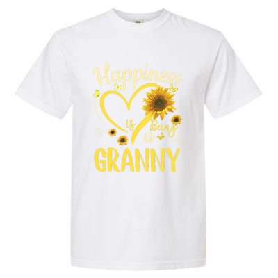 Happiness Is Being A Granny Sunflower Mother's Day Gift Cool Gift Garment-Dyed Heavyweight T-Shirt