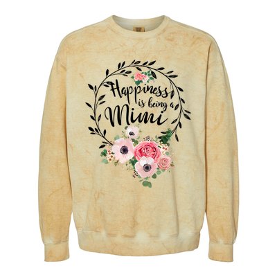 Happiness Is Being A Mimi Shirt Floral Colorblast Crewneck Sweatshirt