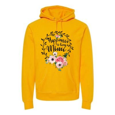 Happiness Is Being A Mimi Shirt Floral Premium Hoodie