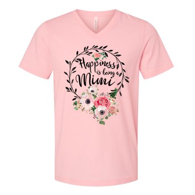 Happiness Is Being A Mimi Shirt Floral V-Neck T-Shirt