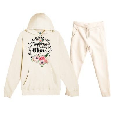 Happiness Is Being A Mimi Shirt Floral Premium Hooded Sweatsuit Set