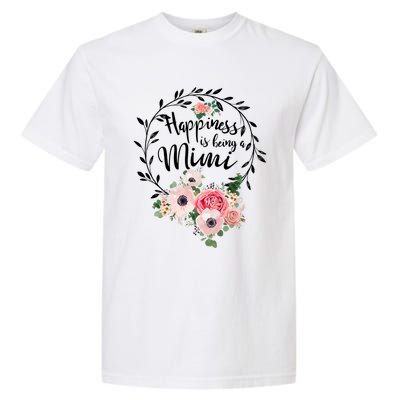 Happiness Is Being A Mimi Shirt Floral Garment-Dyed Heavyweight T-Shirt