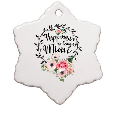 Happiness Is Being A Mimi Shirt Floral Ceramic Star Ornament