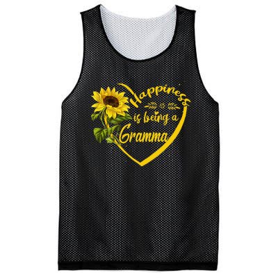 Happiness Is Being A Gramma Sunflower Mother's Day Gift Mesh Reversible Basketball Jersey Tank