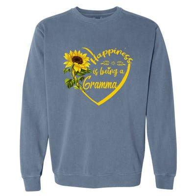 Happiness Is Being A Gramma Sunflower Mother's Day Gift Garment-Dyed Sweatshirt