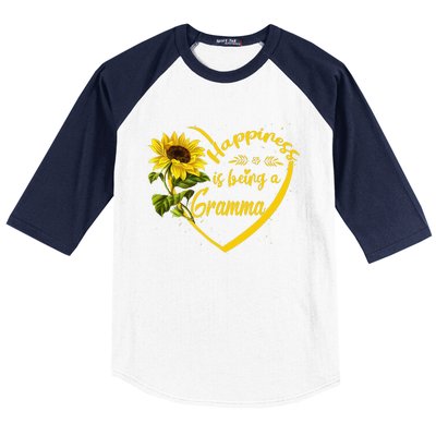 Happiness Is Being A Gramma Sunflower Mother's Day Gift Baseball Sleeve Shirt