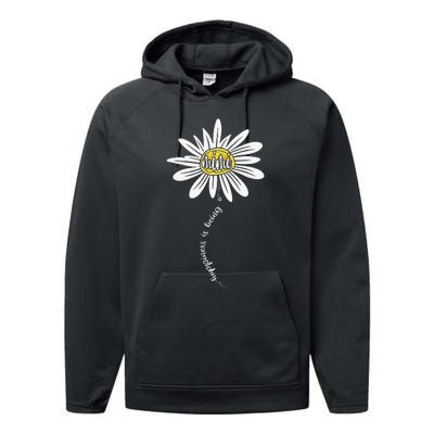 Happiness Is Being A Mimi Daisy Grandma Mother's Day Gifts Performance Fleece Hoodie