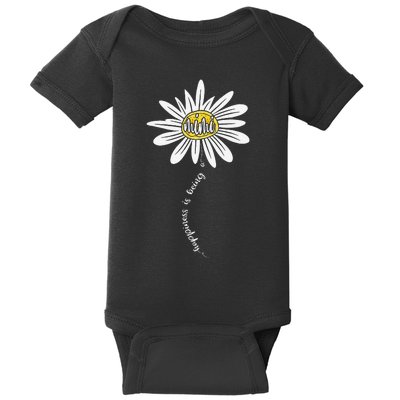 Happiness Is Being A Mimi Daisy Grandma Mother's Day Gifts Baby Bodysuit