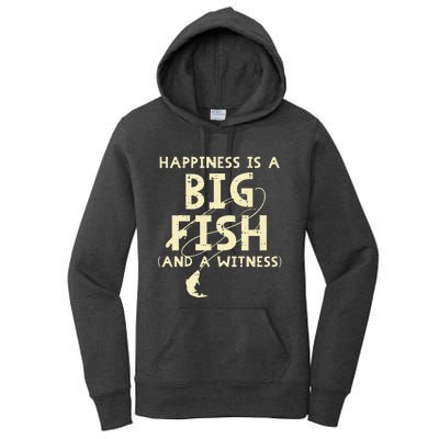 Happiness Is Big Fish Witness Fishing Women's Pullover Hoodie