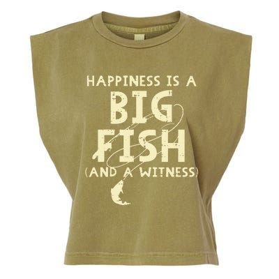 Happiness Is Big Fish Witness Fishing Garment-Dyed Women's Muscle Tee