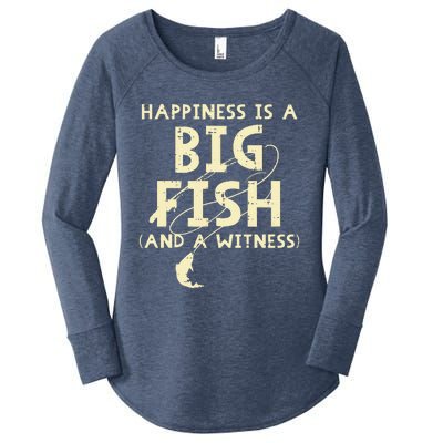 Happiness Is Big Fish Witness Fishing Women's Perfect Tri Tunic Long Sleeve Shirt