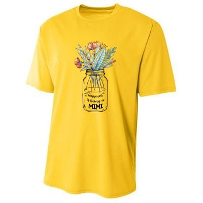 Happiness Is Being A Mimi Flower Youth Performance Sprint T-Shirt