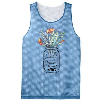 Happiness Is Being A Nani Floral Mesh Reversible Basketball Jersey Tank