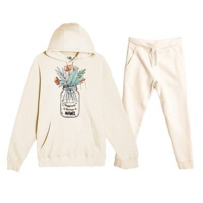 Happiness Is Being A Nani Floral Premium Hooded Sweatsuit Set