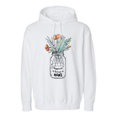 Happiness Is Being A Nani Floral Garment-Dyed Fleece Hoodie