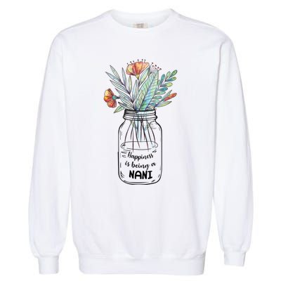 Happiness Is Being A Nani Floral Garment-Dyed Sweatshirt