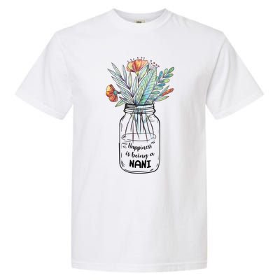 Happiness Is Being A Nani Floral Garment-Dyed Heavyweight T-Shirt