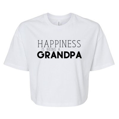 Happiness Is Being A Grandpa Papa Family Funny Gift Bella+Canvas Jersey Crop Tee