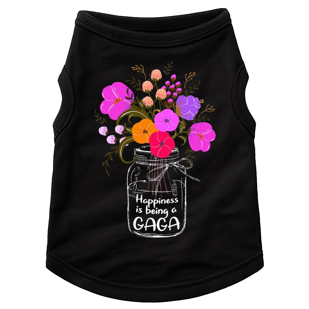 Happiness Is Being A Gaga Gift For Grandma Mom Flower Doggie Tank