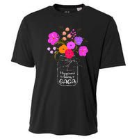 Happiness Is Being A Gaga Gift For Grandma Mom Flower Cooling Performance Crew T-Shirt