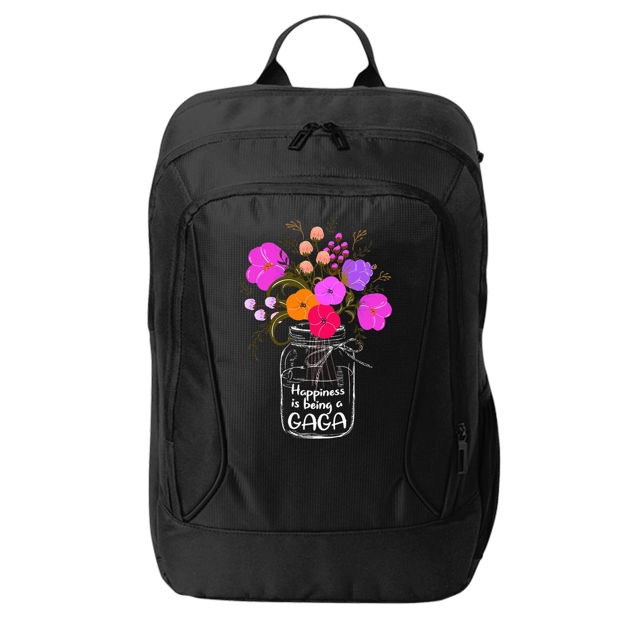 Happiness Is Being A Gaga Gift For Grandma Mom Flower City Backpack