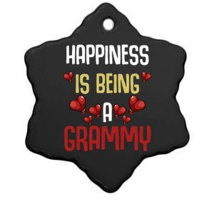 Happiness Is Being A Grammy Heart Funny Family Grandmother Gift Ceramic Star Ornament