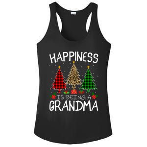 Happiness Is Being A Grandma Christmas Tree Leopard Plaid Funny Gift Ladies PosiCharge Competitor Racerback Tank