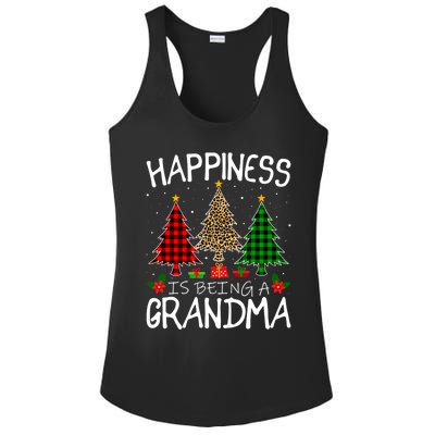 Happiness Is Being A Grandma Christmas Tree Leopard Plaid Funny Gift Ladies PosiCharge Competitor Racerback Tank