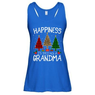 Happiness Is Being A Grandma Christmas Tree Leopard Plaid Funny Gift Ladies Essential Flowy Tank