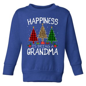 Happiness Is Being A Grandma Christmas Tree Leopard Plaid Funny Gift Toddler Sweatshirt