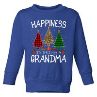 Happiness Is Being A Grandma Christmas Tree Leopard Plaid Funny Gift Toddler Sweatshirt