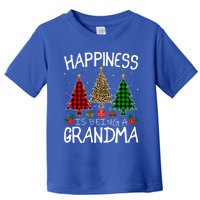 Happiness Is Being A Grandma Christmas Tree Leopard Plaid Funny Gift Toddler T-Shirt