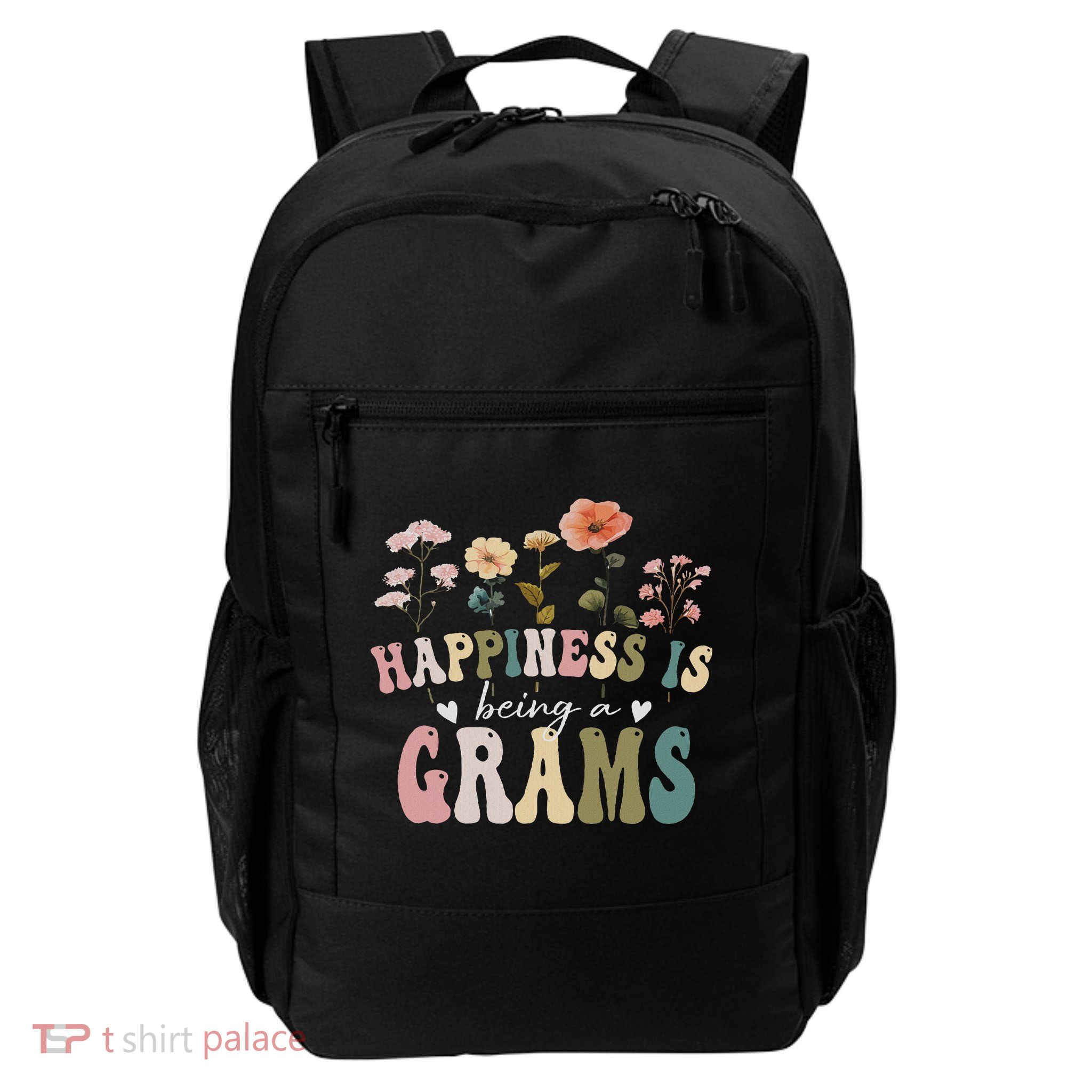 Happiness Is Being A Grams Floral Design Grams Mother's Day Daily Commute Backpack