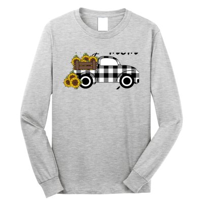 Happiness is being a Mom and Grandma Funny Sunflower Grandma Long Sleeve Shirt