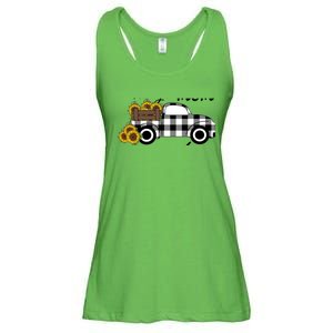 Happiness is being a Mom and Grandma Funny Sunflower Grandma Ladies Essential Flowy Tank