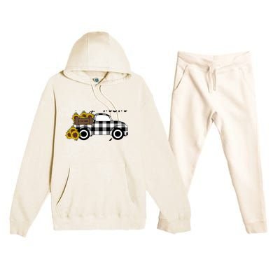 Happiness is being a Mom and Grandma Funny Sunflower Grandma Premium Hooded Sweatsuit Set