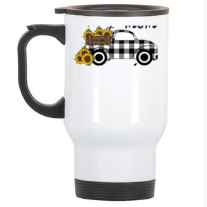 Happiness is being a Mom and Grandma Funny Sunflower Grandma Stainless Steel Travel Mug