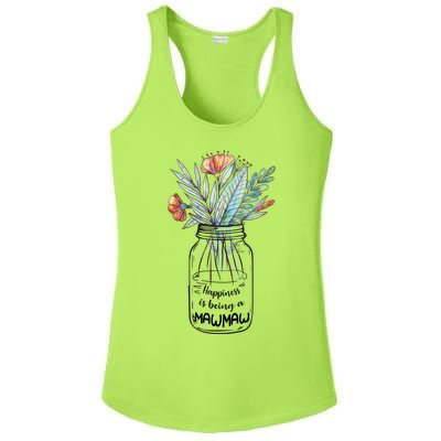 Happiness Is Being A Mawmaw Floral Ladies PosiCharge Competitor Racerback Tank