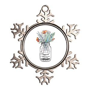 Happiness Is Being A Grammy Floral Metallic Star Ornament