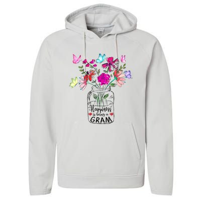 Happiness Is Being Gram Life Flower Art Gram MotherS Day Performance Fleece Hoodie