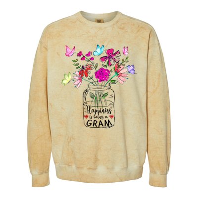 Happiness Is Being Gram Life Flower Art Gram MotherS Day Colorblast Crewneck Sweatshirt