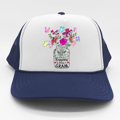 Happiness Is Being Gram Life Flower Art Gram MotherS Day Trucker Hat