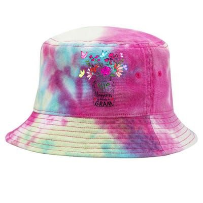 Happiness Is Being Gram Life Flower Art Gram MotherS Day Tie-Dyed Bucket Hat