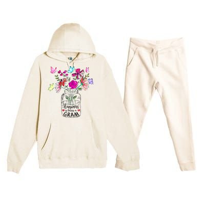 Happiness Is Being Gram Life Flower Art Gram MotherS Day Premium Hooded Sweatsuit Set