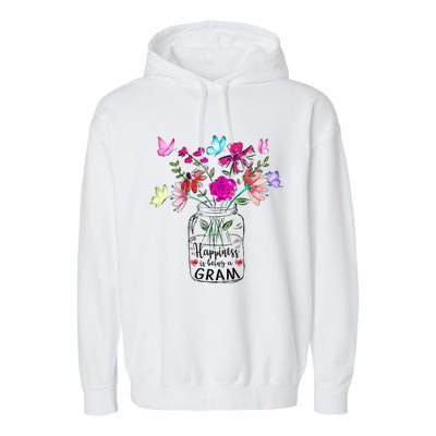 Happiness Is Being Gram Life Flower Art Gram MotherS Day Garment-Dyed Fleece Hoodie