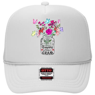 Happiness Is Being Gram Life Flower Art Gram MotherS Day High Crown Mesh Back Trucker Hat