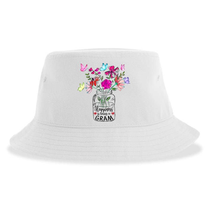 Happiness Is Being Gram Life Flower Art Gram MotherS Day Sustainable Bucket Hat